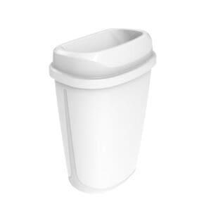 Waste Paper Bin and Lid Floor or Wall Mounted 12L, White