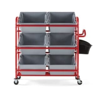 Rubbermaid Tote Picking Cart with Angled Shelves