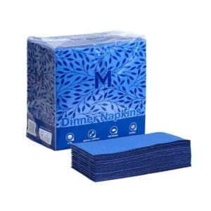 2 Ply Quilted Dinner Napkins 1/8 Fold Blue 400x400mm