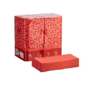 2 Ply Quilted Dinner Napkins 1/8 Fold Red 400x400mm