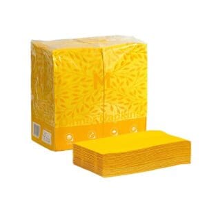 2 Ply Quilted Dinner Napkins 1/8 Fold Yellow 400x400mm