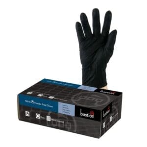 Bastion Black Nitrile Powder Free Gloves
