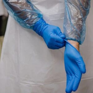 Bastion Nitrile Blue Powder Free Gloves 300mm Cuffs