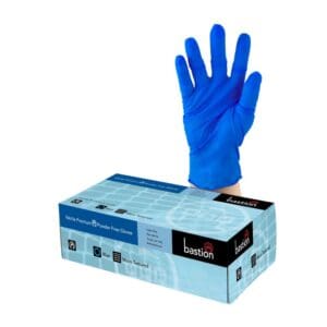 Bastion Nitrile Premium Blue Powder Free Gloves