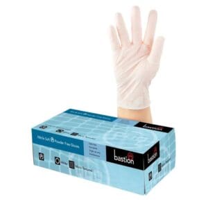 Bastion Nitrile Soft White Powder Free Gloves