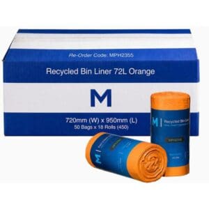 Matthews POR Recycled Bin Liner 72L, Orange 30mu