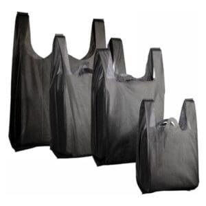 Woven Carry Bags 210x125x290mm, 30gsm Small, Black