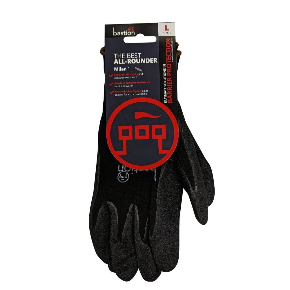 Bastion Milan Black Nylon Gloves