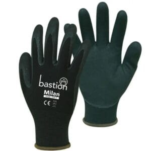 Bastion Milan Black Nylon Gloves