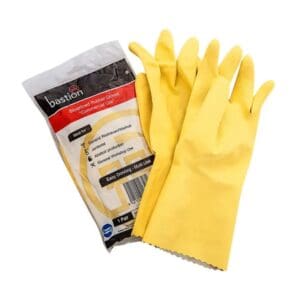 Bastion Silverlined Latex Gloves, Yellow