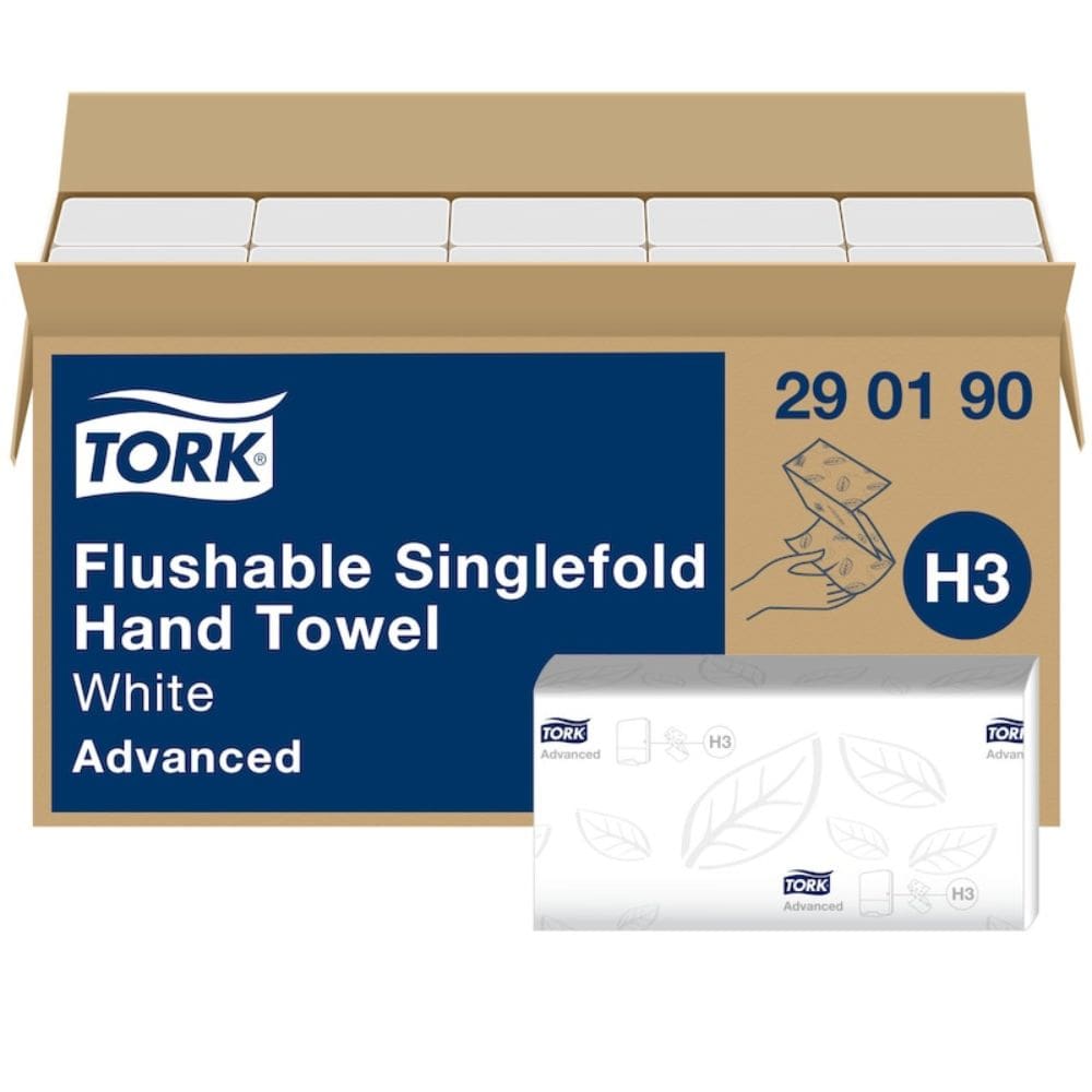 Tork H3 Flushable Singlefold Hand Towels 2 Ply