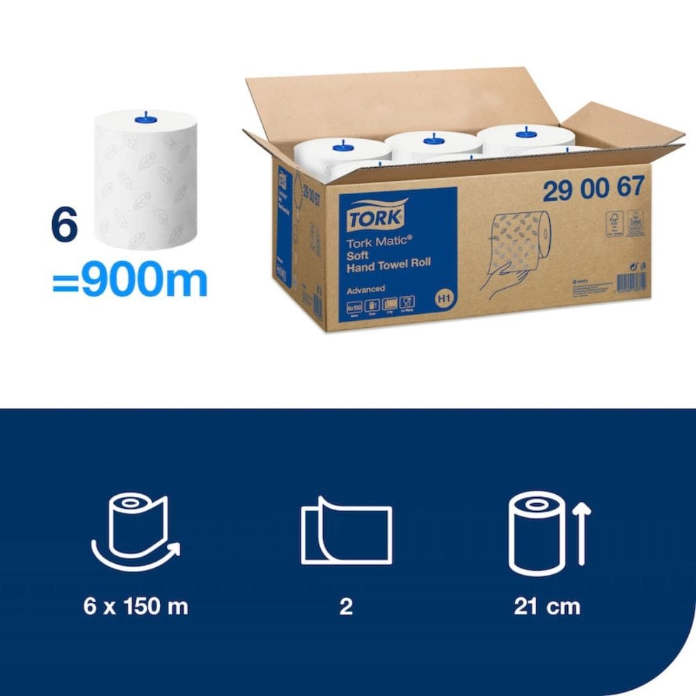 Tork H1 Matic Soft Paper Extra Long Hand Towels 2 Ply