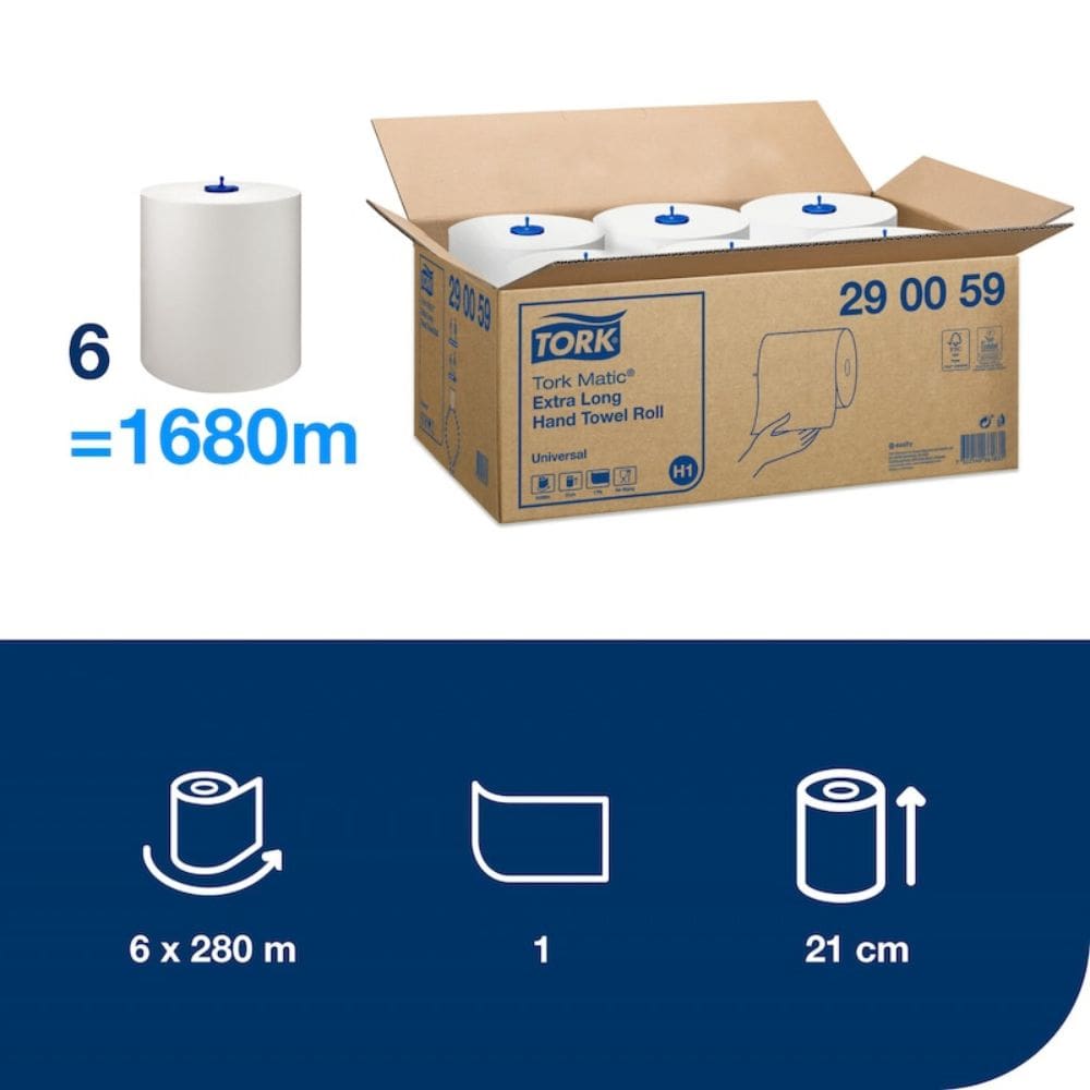 Tork H1 Matic Universal Extra Long Hand Towels 1 Ply