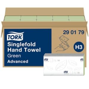 Tork H3 Singlefold Hand Towels Green 2 Ply