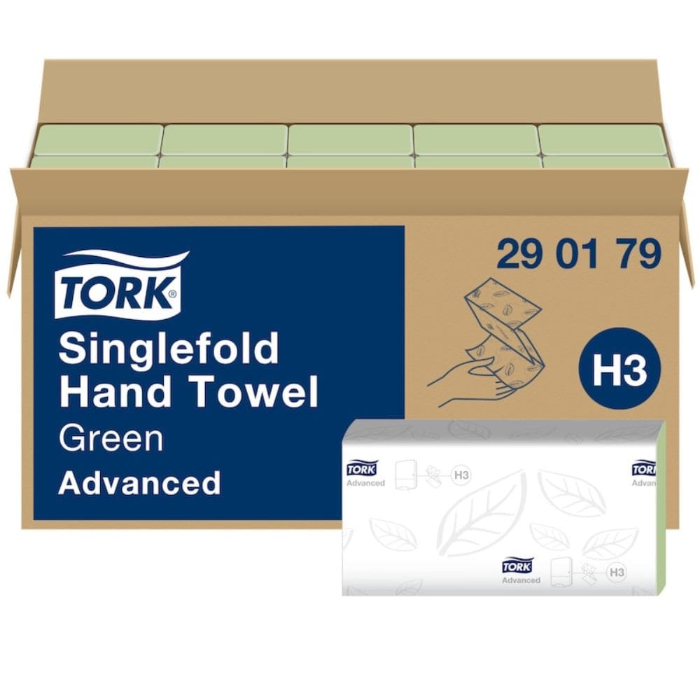 Tork H3 Singlefold Hand Towels Green 2 Ply
