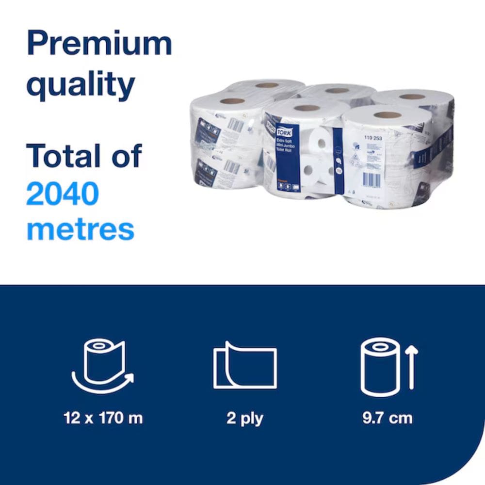 Tork T2 Soft Mini Jumbo Toilet Roll 2 Ply