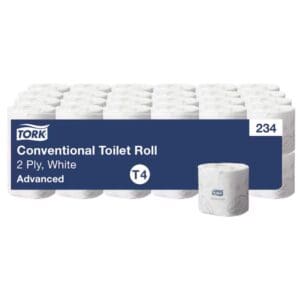 Tork T4 Conventional Toilet Rolls 2 Ply, 400M