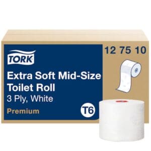 Tork T6 Toilet Paper Mid-Size Roll Premium 3-Ply