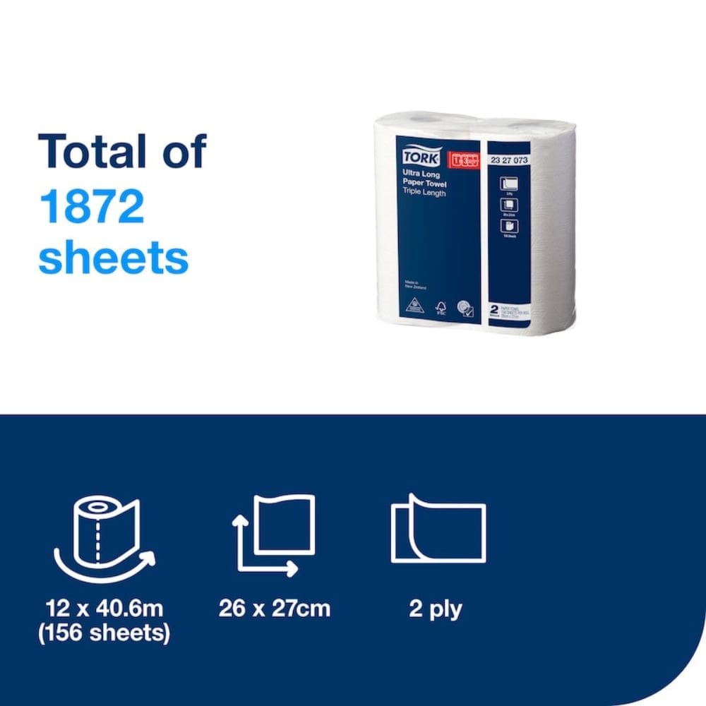 Tork Ultra Long Paper Towels 2 Ply 156 Sheets